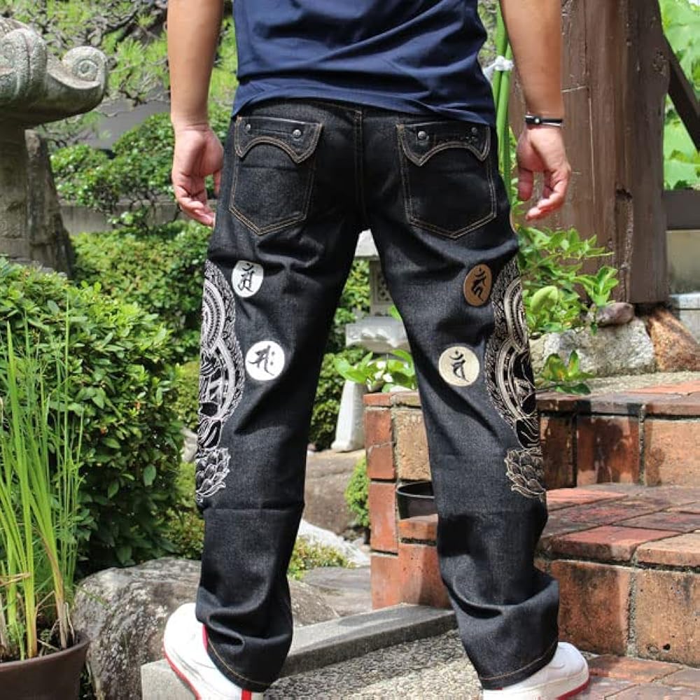 和柄ジーンズ　XXL Amazon | 和柄 ジーンズ 和柄 デニム 和柄ジーンズ 和柄ジーパン